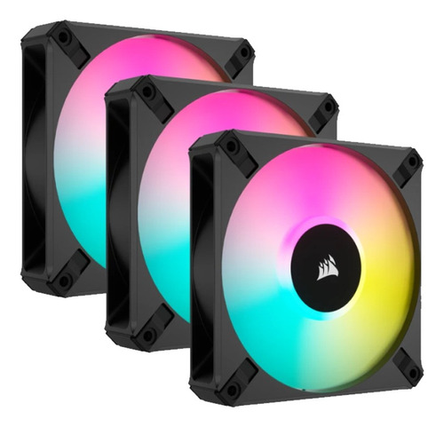 Fan Cooler Corsair Pwm Af120mm Rgb Elite Pack X3 Black Venex