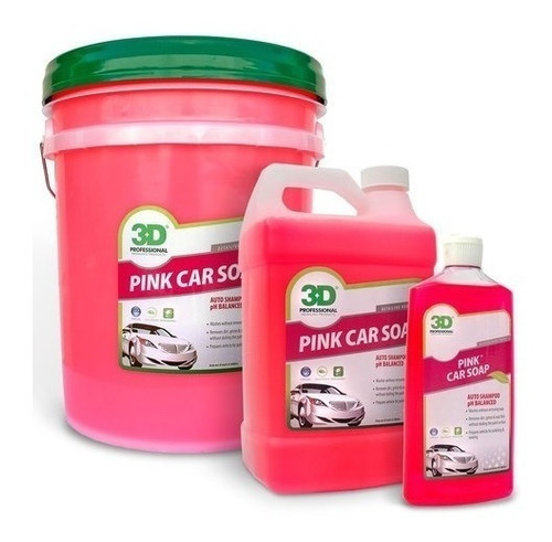 Shampoo Concentrado 3d Pink Car Soap 7 Lts Ph Neutro Autos