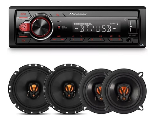 Rádio Pioneer Bluetooth Mvh-s218bt + 4 Falantes Jbl 200w Rms