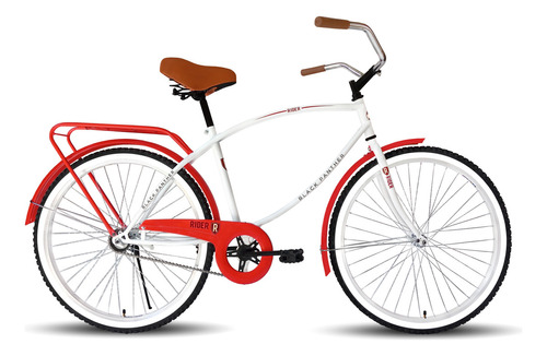 Bicicleta Vintage Rider Cuadro Reforzado Retro Rodada 26 Color Blanco/rojo