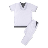 Ambo Oh! Wear Uniforme Médico - Gamma Poly Blanco Con Denim