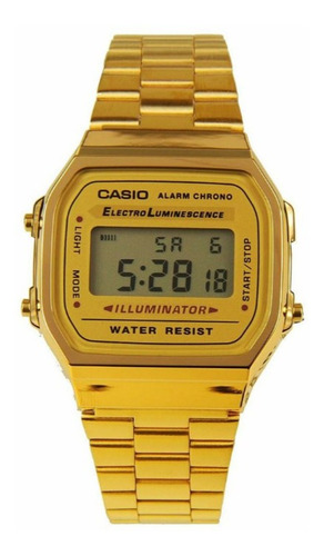 Reloj Casio A168wg-9 Dorado Vintage  Iluminator Somos Tienda