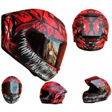 Casco Kov Carnivor Smash Rojo Negro Certificado Integral Fz