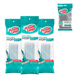 Kit Refil Mop Limpeza Geral Plus 3 Unid + Esponja Flash Limp