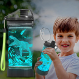 Botella De Agua De Dinosaurio De Amonita Para Niños Con Led 