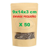 50 Bolsas Papel Kraft 9x14x3cm Cierre Hermético Frutos Secos