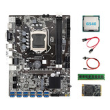 Placa Base Minera B75 Btc De 12 Pcie A Usb+cpu G530+ddr3 De