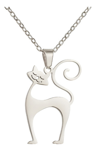 Colar Corrente Feminina Pingente Gato Judith Banho Ouro 18k