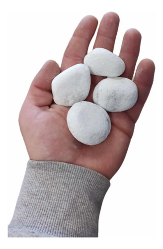 Piedra Blanca Bocha Bola Chica Jardín Decoración X 25 Kg