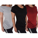 Kit 4 Camisetas Dry Fit Feminina Malha Fria Babylook Blusa