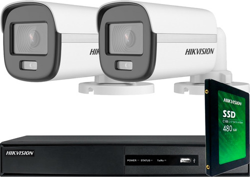 Kit Seguridad Hikvision 4 + 2 Camaras Colorvu + Disco