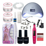 Kit De Unha Para Iniciantes Gel Completo Cabine Lixadeira