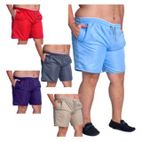 Short Tactel Masculina Plus Size Kit Com 5 Três Bolsos G1/g3