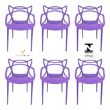 Cadeira Allegra Top Chairs Roxa - Kit Com 6 