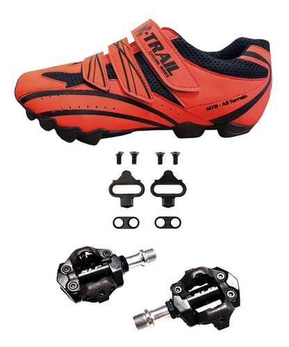 Combo Zapatilla Ciclismo Mtb + Pedales Slp P10 C/calas