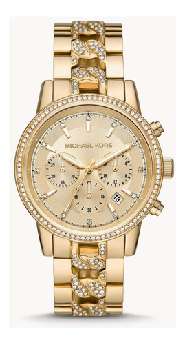 Reloj Michael Kors Ritz Modelo Mk6937 Original Para Dama Color De La Correa Dorado Color Del Bisel Dorado Color Del Fondo Dorado