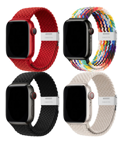 4 Correas De Hebillas Para Apple Watch Serie Ultra 8 7 Se 44