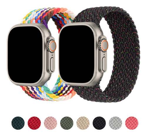 Nova Pulseira Nylon Trançado Loop Para Apple Watch 41mm 45mm