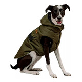 Chaleco Para Perros Marca Elecant | Campera Militar En Gabardina Talle 5 | Abrigo Para Mascotas Con Capucha |