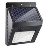 Lámpara Led Solar Con Reflector Exterior Para Jardín Color Negro