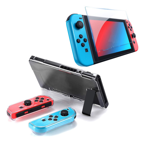 Capa Case De Silicone + Película Tela Para Nintendo Switch