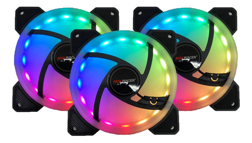 Kit 3x Cooler Fan Rgb 120mm C/ Controle Remoto Rise Mode