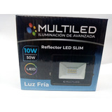 Reflector Slim Led 10w Ip65 Multiled Color De La Carcasa Negro Color De La Luz Blanco Frío