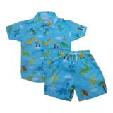 Conjunto Camisa E Bermuda Short Temático Infantil Meninos