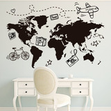 Vinil Decorativo 7006 Mapas Mundial Viaje Mediano