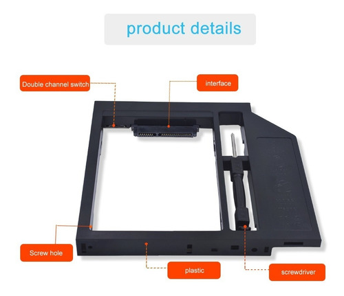  Caddies Discos Duros Ssd Adaptador Laptop Dvd 2.5 12.7mm Sa