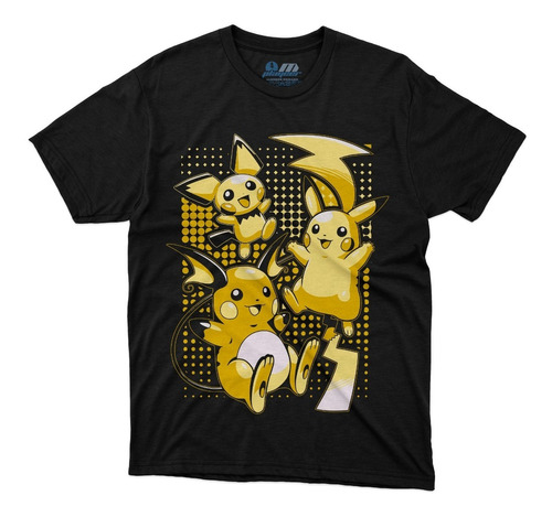 Playera Pokemon  Pikachu Raichu Pichu Electrico Ash Pokeball