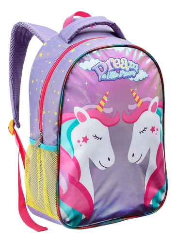 Mochila Escolar Infantil Feminina Sereia Unicórnio Feminina