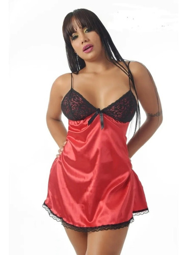 Babydoll En Satin + Hilo - Avidlove Ref 57