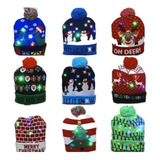 Lote 10 Gorro De Navidad Con Luz Led Regalo Mayoreo Navideño