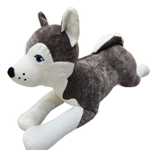 Peluche Lobo Siberiano Gigante 83cm Perro Husky Acostado 