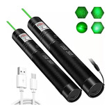 Puntero Láser Verde Proyector Carga Usb Recargable 2pcs