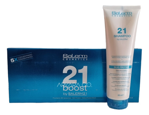 Shampoo Salerm 21 + Ampolletas Boost Concentrado 5x