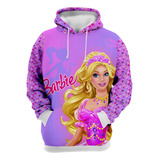 Moletom Full Print Sublimado Barbie Boneca Adulto Infantil