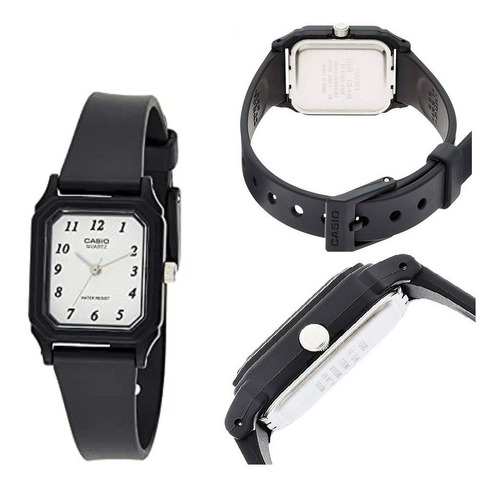 Reloj Mujer Casio Lq-142-7b Color De La Malla Negro Color Del Bisel Negro Color Del Fondo Blanco