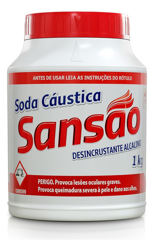 Soda Sansão Granulada Escama 01kg Sabão Desentupir