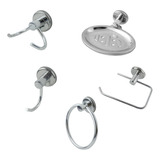 Kit Acessórios Para Banheiro Metal Aço Inox 5 Peças Oferta
