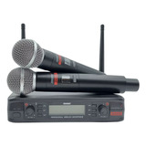 Microfono Inalambrico Lexsen 2h300 Uhf Doble De Mano 50 Mts