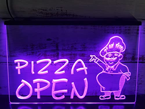 Open Pizza Shop Café Restaurante Letreros De Neón Decoración