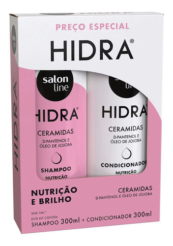 Kit Shampoo E Condicionador Hidra Ceramidas 300ml Salon Line