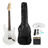 Guitarra Eléctrica Femmto Stratocaster Eg001 De Aliso 2020 Blanca Brillante Con Diapasón De Mdf