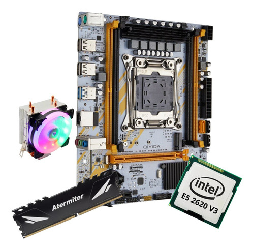 Kit Gamer Placa Mãe X99 Qiyida Ed4 Xeon E5 2620 V3 32gb + Co