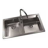 Bacha De Cocina Doble Quadra Q085ad Johnson Acero Inoxidable