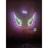 Alas Y Aura Angel Neón Led 120cm De Altura