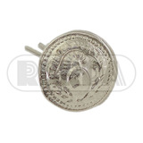 Botón Pin Metálico Plateado Con Escudo Patrio 10 A 12mm