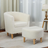 Silla Sherpa, Sillón Blanco Esponjoso Acento, Silla De...